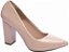 Sapato Scarpin Verniz Rose Salto Grosso - Imagem 1
