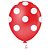 BALÃO BOLINHA - PIC PIC Nº 10 - VERMELHO E BRANCO - Pacote com 25 unidades - Imagem 1