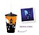 COPO PLÁSTICO COM TAMPA E CANUDO CASTELO ASSOMBRADO - HALLOWEEN - 500 ml - 1 unidade * Brilha com luz negra - Imagem 1