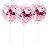 KIT DE BALÃO TRANSPARENTE COM CONFETES ROSA  Nº 12 (30 cm)  - 1 Pacote com 6 unidades - Imagem 1