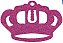 APLIQUE EM EVA MICRO COROA GLITTER ROSA - PACOTE COM 6 UNIDADES - Imagem 1