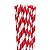 CANUDO DE PAPEL LISTRADO - BRANCO/VERMELHO - Pacote com 12 unidades - Imagem 1