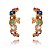 BRINCO EAR HOOK FOLHEADO A OURO 18K COM PEDRAS COLORIDAS - Imagem 1