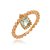 ANEL FOLHEADO A OURO 18K COM PEDRA VERDE - Imagem 1