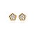 BRINCO FLOR PEQUENA CRAVEJADA COM ZIRCÔNIA FOLHEADO A OURO 18K - Imagem 1