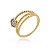 ANEL 3 LINHAS FLOR CRAVEJADA DETALHES EM BOLIHAS FOLHEADO OURO 18K - Imagem 1