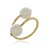 ANEL REGULÁVEL PÉROLA SHELL 8MM FOLHEADO A OURO 18K - Imagem 1
