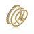ANEL CRAVEJADO COM ZIRCONIAS FOLHEADO A OURO 18K - Imagem 1