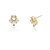 BRINCO FLOR COM ZIRCONIAS FOLHEADO A OURO 18K - Imagem 1
