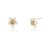 BRINCO FLOR PEROLAS E ZIRCONIA FOLHEADO A OURO 18K - Imagem 1