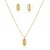 CONJUNTO OVAL FOLHEADO A OURO 18K - Imagem 1