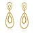 BRINCO OVAL DUPLO TRABALHADO GRANDE FOLHEADO A OURO 18K - Imagem 1