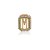 PINGENTE RETANGULAR LETRA COM BORDA CRAVEJADA FOLHEADO A OURO 18K - Imagem 1