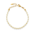 Pulseira pérola sintética folheada a ouro 18k 18cm - Imagem 1