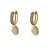 BRINCO DE ARGOLA OVAL CRAVEJADO COM PÉROLA FOLHEADO A OURO 18K - Imagem 1