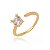 Anel aberto com zircônia folheado a ouro 18k - Imagem 1
