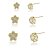 TRIO DE BRINCOS FOLHEADOS A OURO 18K COM ESTRELA ZIRCÔNIA - Imagem 1