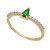 ANEL CRAVEJADO COM ZIRCONIAS VERDE E BRANCA FOLHEADO A OURO 18K - Imagem 1