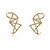 BRINCO EAR CUFF COM LNHAS CAZADAS FOLHEADO A OURO 18K - Imagem 1