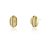 Brinco oval com zircônias folheado a ouro 18k - Imagem 1