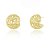 Brinco vazado com flores folheado a ouro 18k - Imagem 1