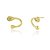 Brinco arco com zircônias folheado a ouro 18k - Imagem 1