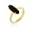Anel com pedra oval folheado a ouro 18k - Imagem 1