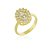 Anel oval com zircônias folheado a ouro 18k - Imagem 1