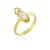 Anel oval com pedra folheado a ouro 18k - Imagem 1