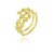 Anel setinhas com pedras foheado a ouro 18k - Imagem 1
