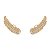 Brinco Piercing folha com zircônias folheado a ouro 18k - Imagem 1