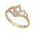 Anel coroa com zircônias folheado a ouro 18k - Imagem 1