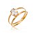 Anel solitário com Strass folheado a ouro 18k - Imagem 1
