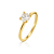 Anel florzinha com zircônias folheado a ouro 18k - Imagem 1