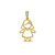 Pingente menina com zircônias folheado a ouro 18k - Imagem 1