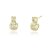 Brinco zircônias duplas folheado a ouro 18k - Imagem 1