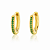 Argola com zircônias verdes folheada a ouro 18k - Imagem 1