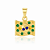 Pingente bandeira do Brasil com zircônias folheado a ouro 18k - Imagem 1