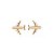 Brinco infantil avião folheado a ouro 18k - Imagem 1