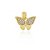 Pingente borboleta com zircônias folheado a ouro 18k - Imagem 1