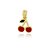Pingente cereja com resina folheado a ouro 18k - Imagem 1