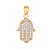 PINGENTE FOLHEADO A OURO 18K MAO DE FATIMA COM ZIRCONIA - Imagem 1