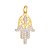 PINGENTE FOLHEADO A OURO 18K MAO DE FATIMA - Imagem 1