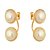 BRINCO EAR JACKET FOLHEADO A OURO 18K COM PEROLAS - Imagem 1