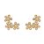 BRINCO TRÊS FLORES COM ZIRCÔNIA FOLHEADO A OURO 18K - Imagem 1