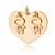 PINGENTE FOLHEADO A OURO 18K CORAÇÃO COM DOIS MENINOS PENDURADOS COM ZIRCONIA - Imagem 1