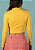 Cropped canelado gola alta manga longa amarelo skate - Imagem 6