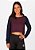 Blusa cropped manga longa marinho bordô - Imagem 1
