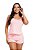 Baby Doll Suede Canelado com Renda e Short Confortável para Dormir - Imagem 1