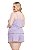 Baby Doll Labella Plus Size em Suede Canelado com Renda para Dormir - Imagem 3